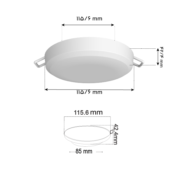 چراغ دایره ای فریم لس 12 وات سری پلاتینیوم - تصویر 2