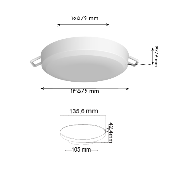 چراغ دایرهای فریم لس 9 وات سری پلاتینیوم - تصویر 2