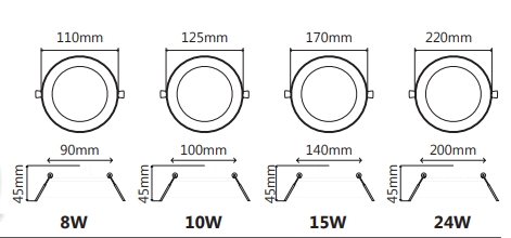 سقفی توکار دایره ای 24 وات سری فیوژن - تصویر 2