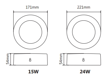 سقفی روکار دایره ای 24 وات سری فیوژن - تصویر 2